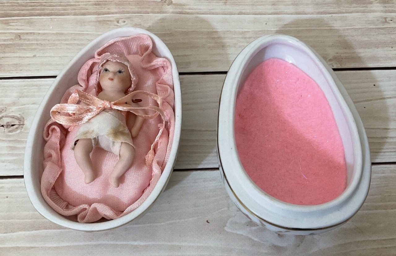 Tiny Vintage Porcelain Baby Doll in Porcelain Egg eBay