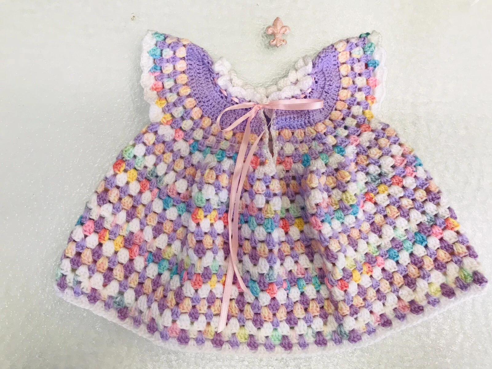 Baby Girl Dress jumper Crochet Handmade Newborn 0-12 Month crochet Infant baby