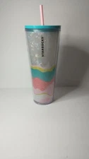 Starbucks 2020 Spring Iridescent Tumbler Limited Edition Coral Topo