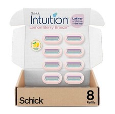 Schick Intuition Lemon Berry Breeze Razor Refills 8 Count for Smooth Shave