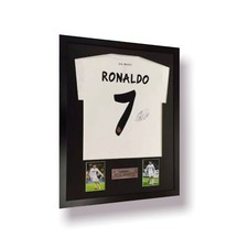 Frame for any signed football shirt & 2 photo cutouts FREE PERSONALISED PLAQUE