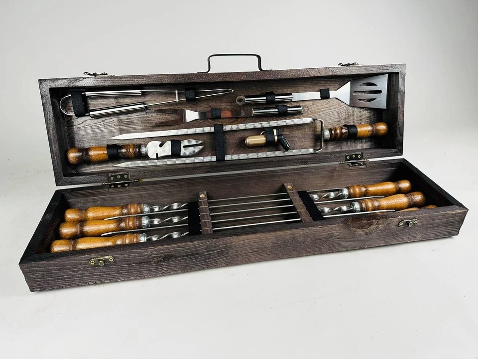 Grill Set Mangal Set Skewers set BBQ set Grill tools Shashlik set (7707) - Image 2 of 4