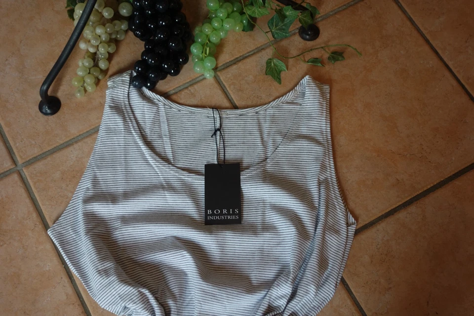 BORIS INDUSTRIES HAREMS Jumpsuit 48 50 (5) NEU weiß schwarz Streifen LAGENLOOK - Bild 4 von 4