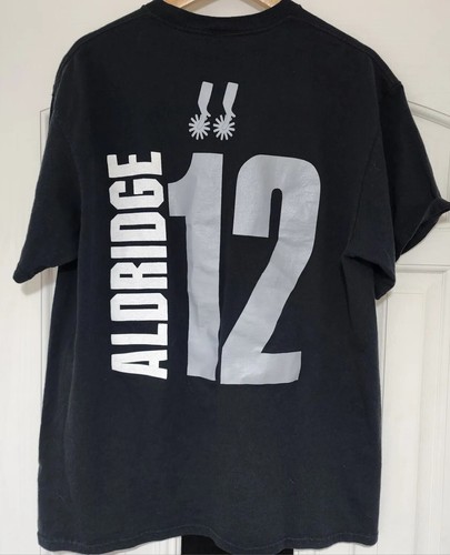 NBA San Antonio Spurs Mens Basketball Logo Black Soft T-Shirt Aldridge #12 - Picture 2 of 5