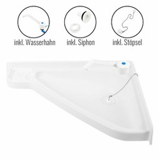 Wohnwagen Waschbecken Set Eckwaschbecken 415x350x60 mm + Wasserhahn & Abfluss