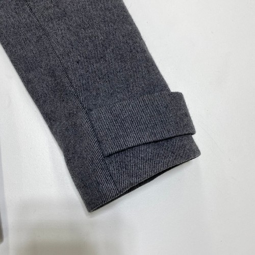 Chaquetón Lacoste para mujer 34 gris forrado doble pecho solapa bolsillos negocios - Imagen 6 de 16