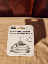 NEW Como Tomo Silicone Replacement Nipple Medium Flow, 3 Months 2 Count 3 hole
