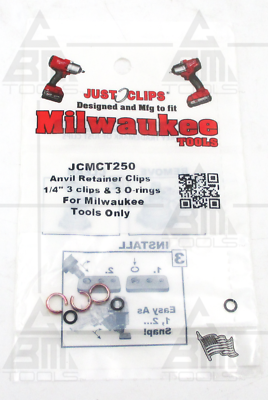 #ad Just Clips JCMCT250 1 4quot; 3pc Milwaukee Anvil Snap Ring amp; O Ring Kit USA $10.96