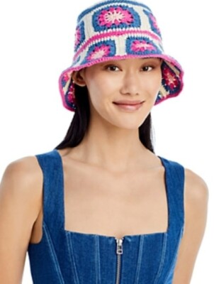 JOCELYN‎ Tulum Crochet Bucket Hat Pink Multi NWT JOCELYN Tulum Crochet Bucket Hat Pink Multi NWT main image 4
