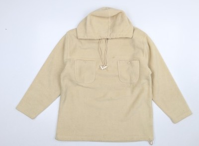 Fabrizio Damen Beige Fleece Pullover Hoodie S/M Polyester Warm Winter