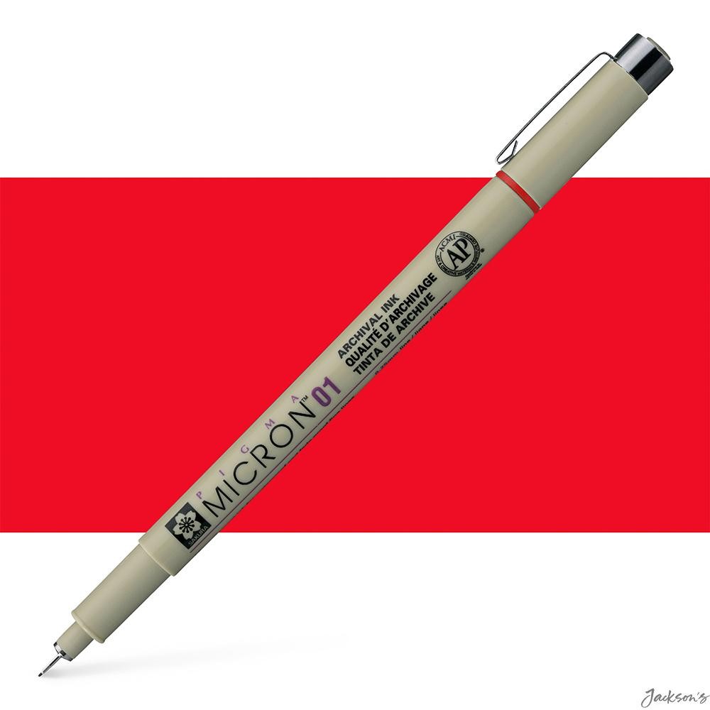 Sakura Pigma Micron 01 Fineliner Pen Pigment Ink 0.25mm Red Drawing