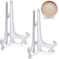 Funzhan 6 Inch Acrylic Display Stand 2pcs Clear Plate Holder 6inch,