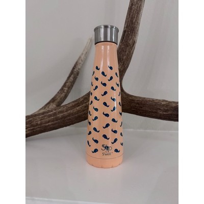 S'ip by S'well 15oz Insulated Water Bottle Peach Pink Navy Blue Whale Pattern