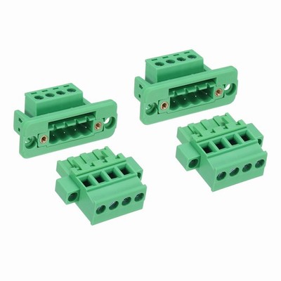 2Set 4 Pin 5.08mm Pitch Pluggable Screw Terminal Block Connectors for Electronic