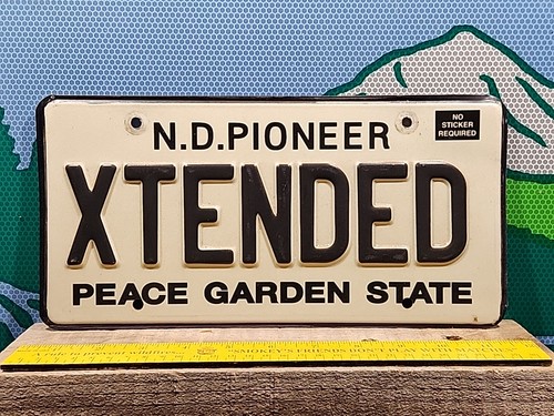 North Dakota Vanity License Plate XTENDED N.D. Pioneer Antique Auto Optional