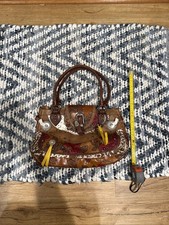 Etro Italy Tooled Leather Pony Hair Spurs Yel...