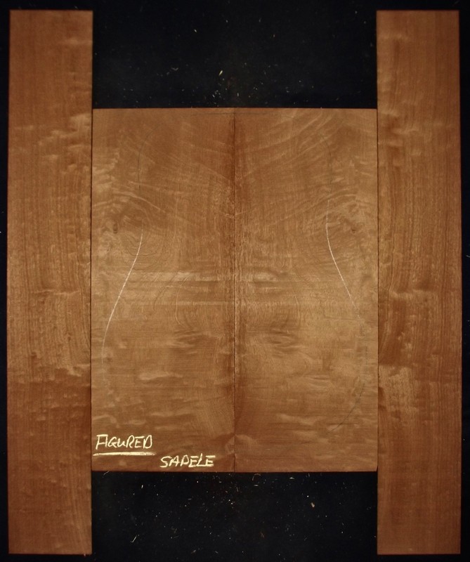 Guitar Luthier Tonewood FIGURED SAPELE Acoustic backs sides SET
