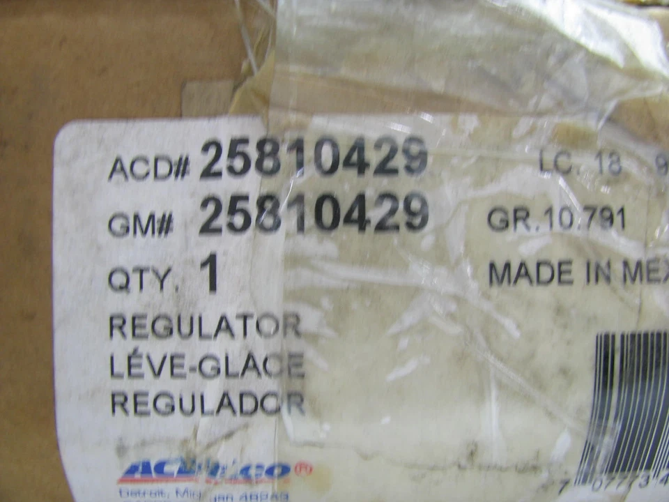 Regulador de ventana eléctrica trasero izquierdo Acdelco 25810429 para Pontiac G6 2005-2009 Foto 3 de 3