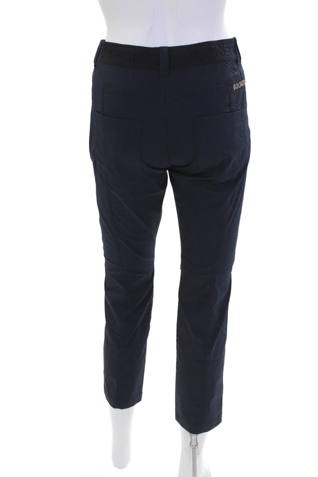 Pantalones Bogner para mujer cuatro bolsillos cintura elástica tiro medio pierna recta azul marino talla 4 Foto 3 de 4