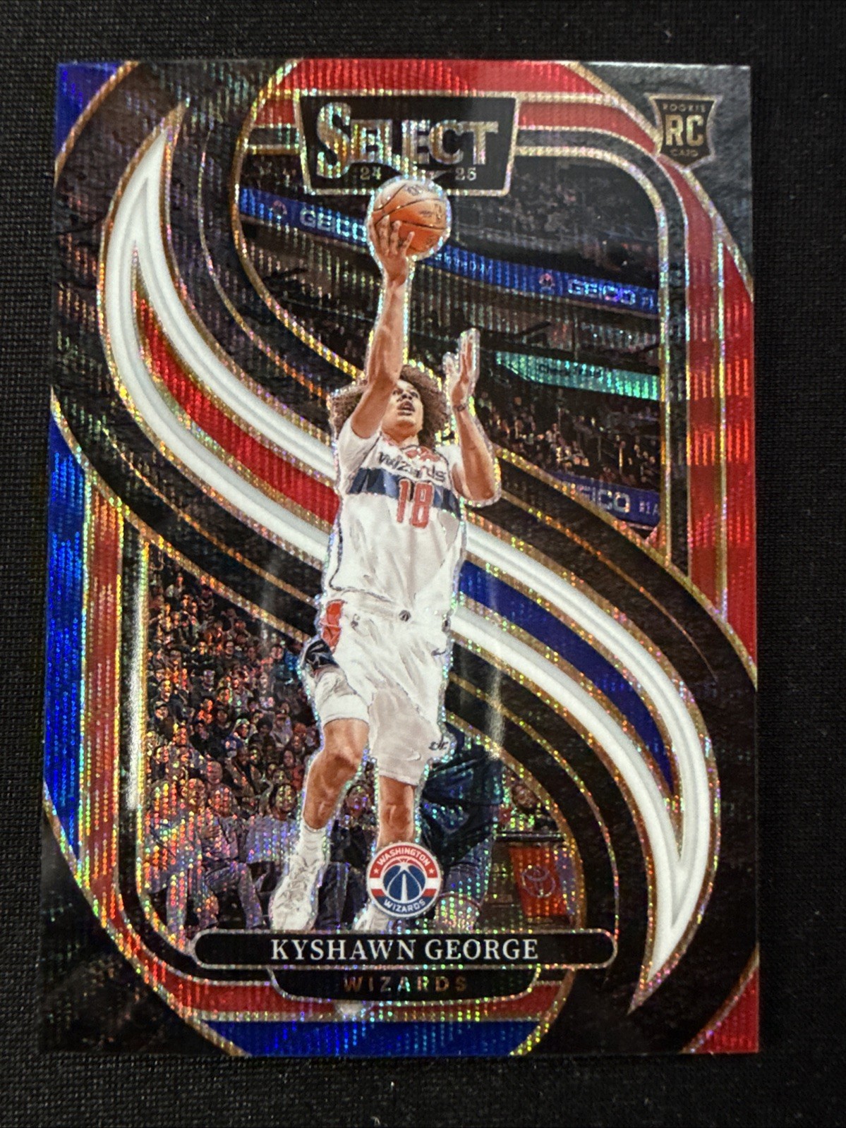 Kyshawn George Rookie Card RC 2024-25 Select Premier Level Tri-Color Prizm #177