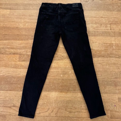 American Eagle Pantalón Jeggings Negro Desgastado tiro Bajo Talla 8 B37 - Imagen 5 de 5