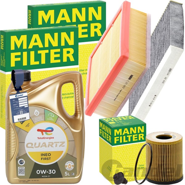 Mann Inspektionspaket+Total 0W-30 ÖL Passend FüR 1.6 Fiat 500 X Jeep Renegade BU-image