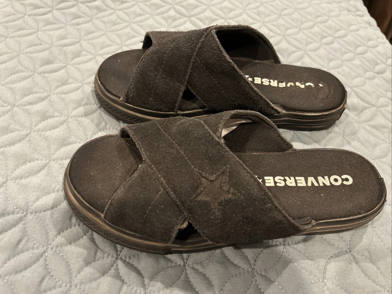 Converse One Star sandalo donna scamosciato scarpe slip nero taglia 6 5