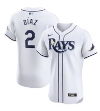 NWT Men’s Nike Tampa Bay Rays Yandy Diaz Jersey White XL Engineered X-Large