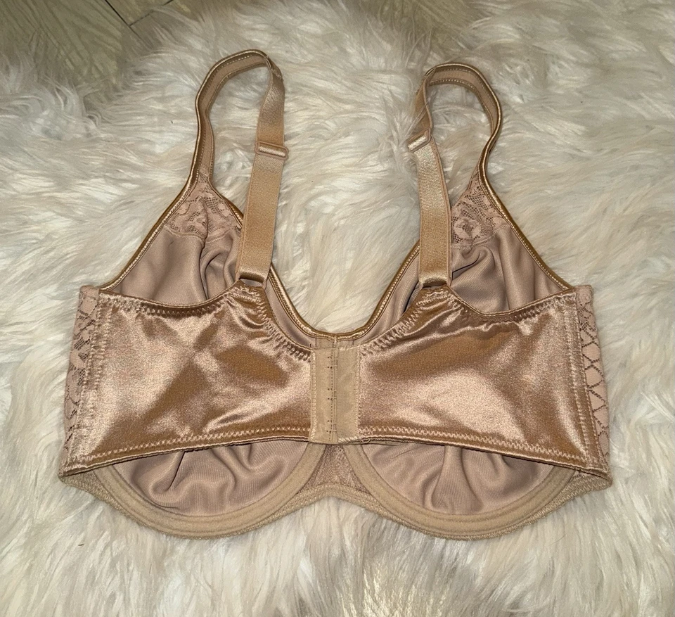 Sujetador Empreinte Melody cobertura completa con aros encaje sin costuras para mujer 34F beige Foto 4 de 4