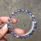 8.5mm Genuine Natural Labradorite Strong Purple Light Beads Bracelet AAA