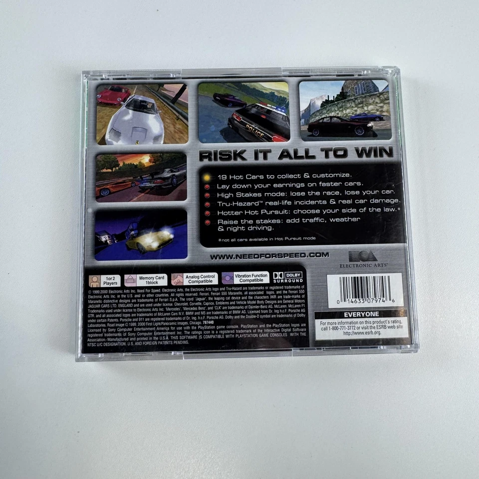 Vintage Need for Speed High Stakes Sony PlayStation PS1 Game Greatest Hits CIB - Image 3 of 4