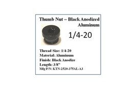 1/4-20 x 3/8" Knurled Thumb Nut 10 Pieces Aluminum Black Anodize Finish