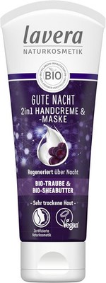 lavera Gute Nacht 2in1 Handcreme Handmaske Bio Traube Shea Butter vegan 75ml