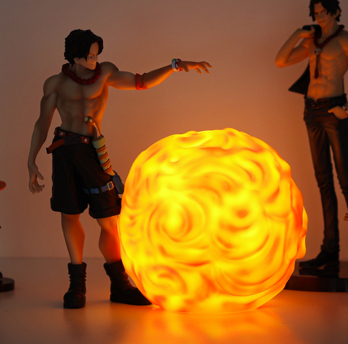 One Piece Ace Fireball Mood Lamp Touch Light – USB Rechargeable 