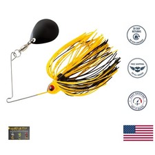 Pond Magic Bass Fishing Lure 1/8 Oz - Small Spinner-Bait in Eye-Catching Locust