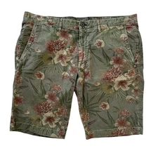 Mason's Real Thing Ltd Edition 41x12 End of War Green Floral Men's Chino Shorts