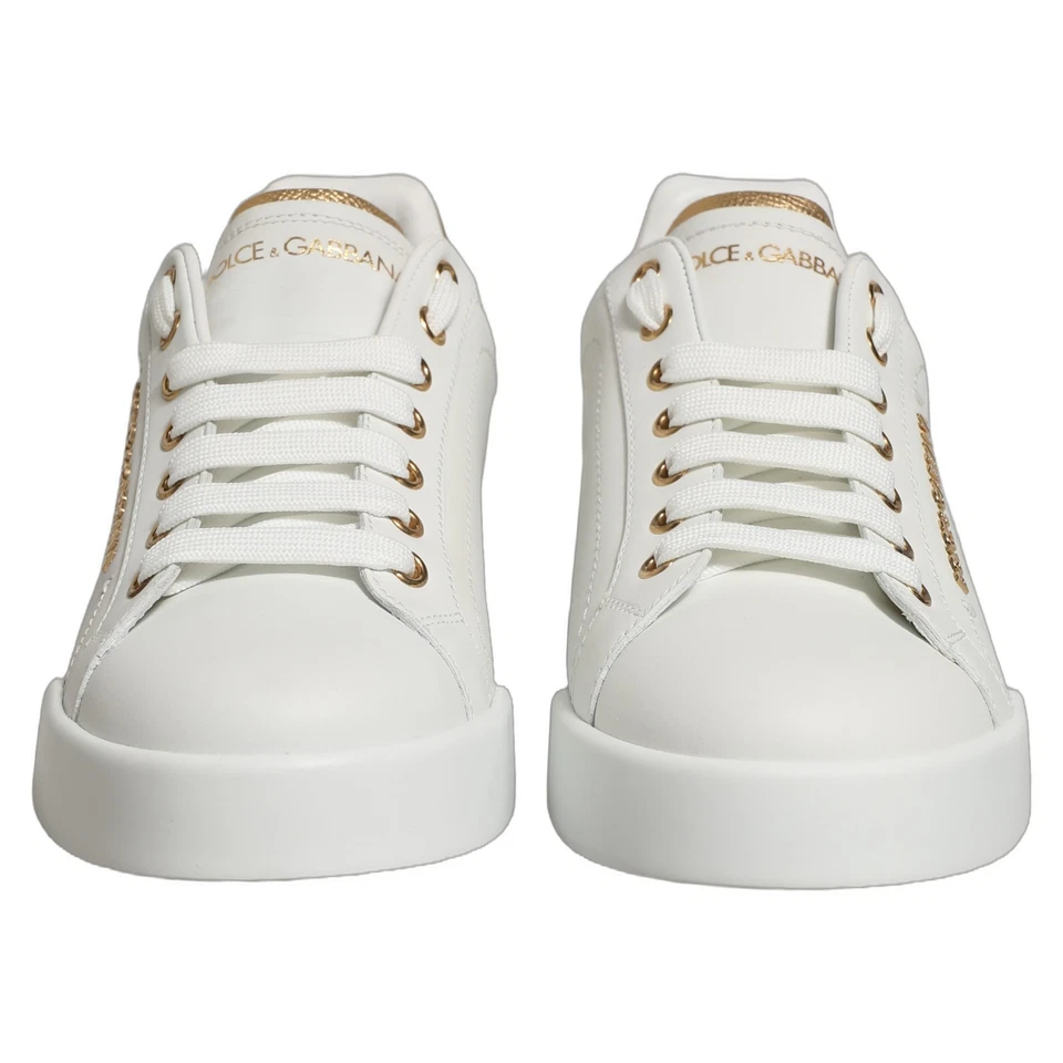 Baskets basses DOLCE & GABBANA ornées d'or blanc R-EU38.5 L-EU39.5 - Photo 2/4