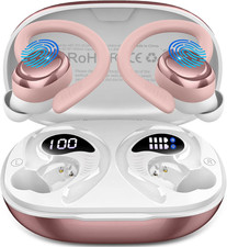 Wireless Earbuds Sport, Bluetooth 5.4 Headphones with Earhook, 2025 Hi-Fi Stereo