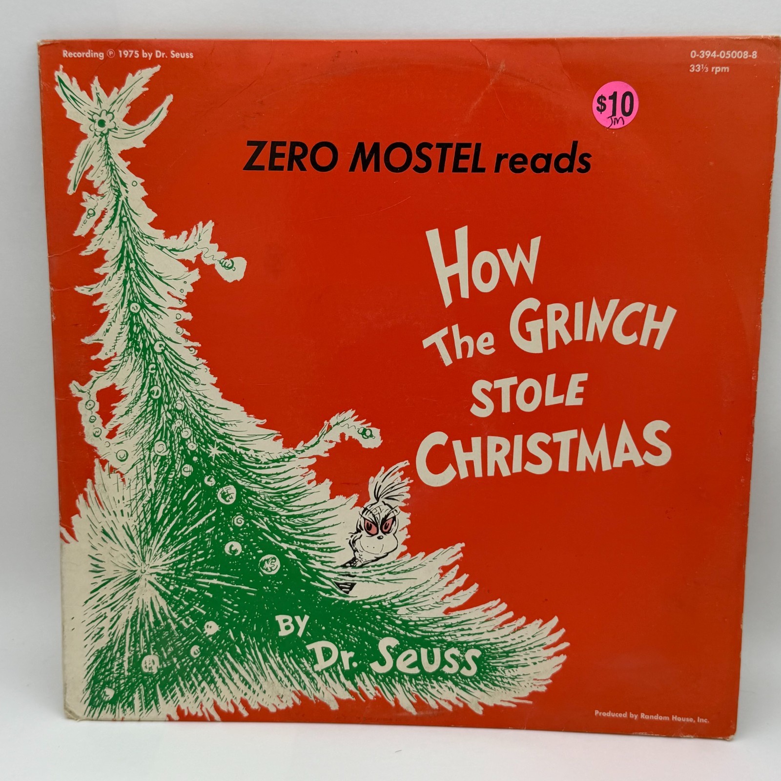 Zero Mostel Reads How The Grinch Stole Christmas LP Dr. Seuss 1975 w/ Inner