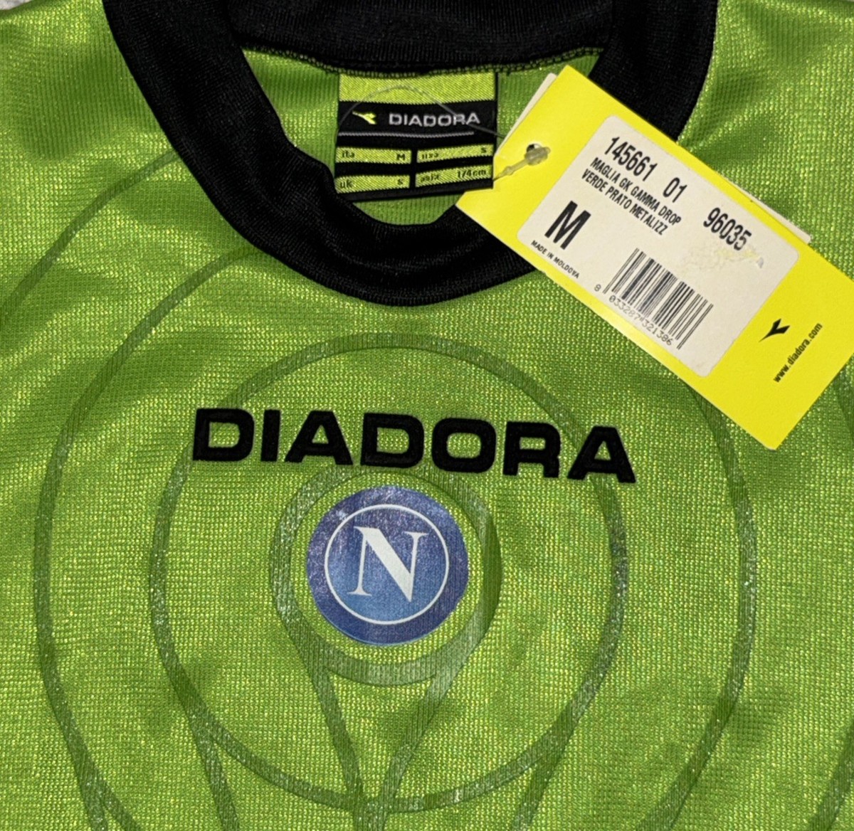 diadora ゴールキーパーシャツ 長袖 シルバー ブラック Oサイズ Vintage Diadora Goalkeeper Jersey Long Sleeve Shirt Soccer Size