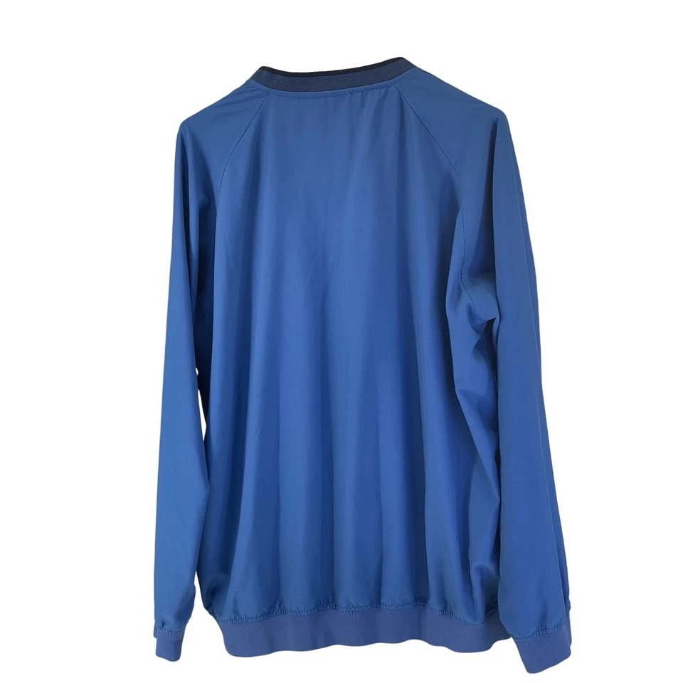 Ashworth Mens Golf Pullover Jacket Blue Water Wind Resistant XL V Neck Pockets - Image 2 of 4