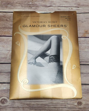 Victoria  s Secret Glamour Sheers Thigh High Lace Top Hosiery Vintage NAVY MEDIUM