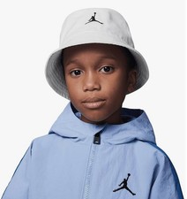 Jordan Boys Bucket Hat 8  20 White   Kids Sun Hat with Jumpman Logo