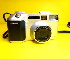 PENTAX EI-200 DIGITAL STILL CAMERA 2MP COMPACT PHOTOGRAPHY SILVER  MEMORY CARD