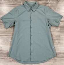 Lululemon Mens M Short Sleeve Button-Up Green...