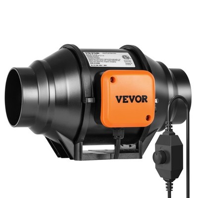 4Inch 200 CFM Inline Duct Blower, Quiet ACMotor, Variable Speed Ventilation