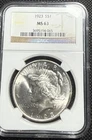 1923 Peace Silver Dollar NGC MS63 Certified Brilliant Uncirculated