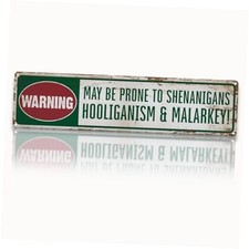 St Patrick  s Day Wall Decor, Retro Tin Metal Sign, St Patrick  s Day Warning