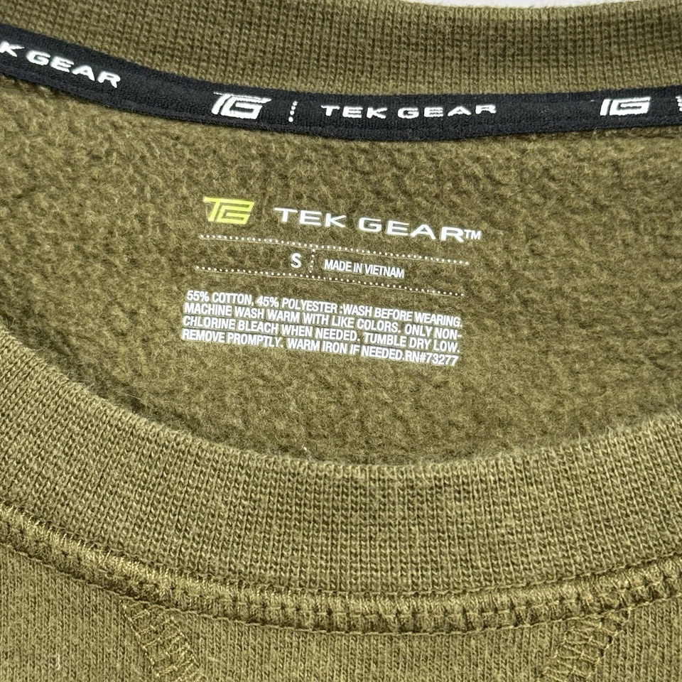 Lot Of 4 Tek Gear Fleece Crewneck Sweatshirts Green And Grey Mens Size S - Image 2 of 4