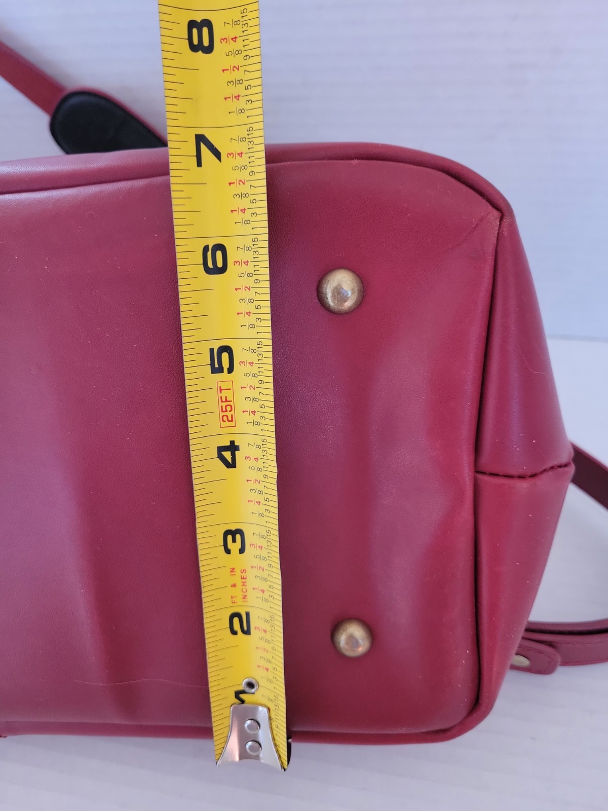 Ameri Leather Red Doctors Bag Handbag Crossbody P… - image 11